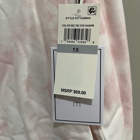 1.State Tie Die Pink Ruffle Sweatshirt Size 1X - Picture 2 of 7